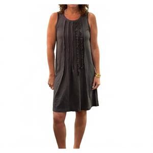 NEW DYLAN women's ruffle pintuck dress in carbon